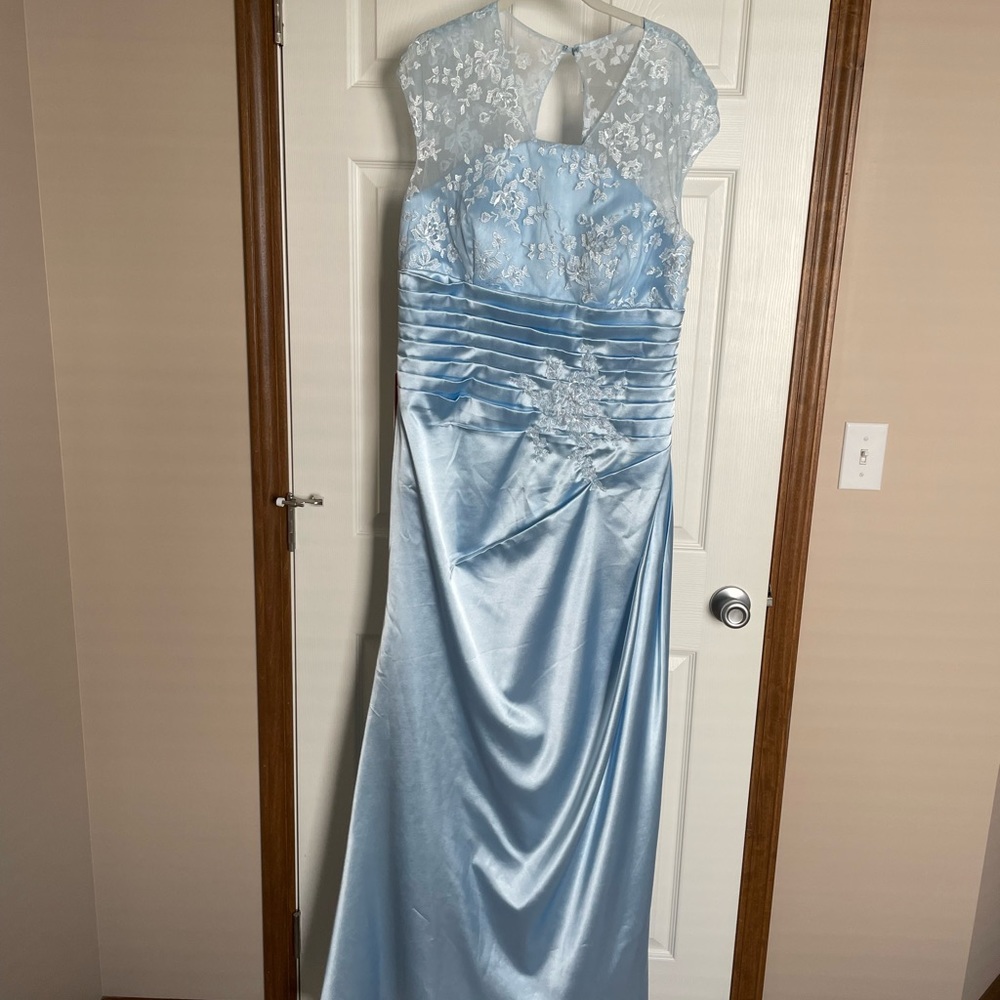 Sky blue formal gown